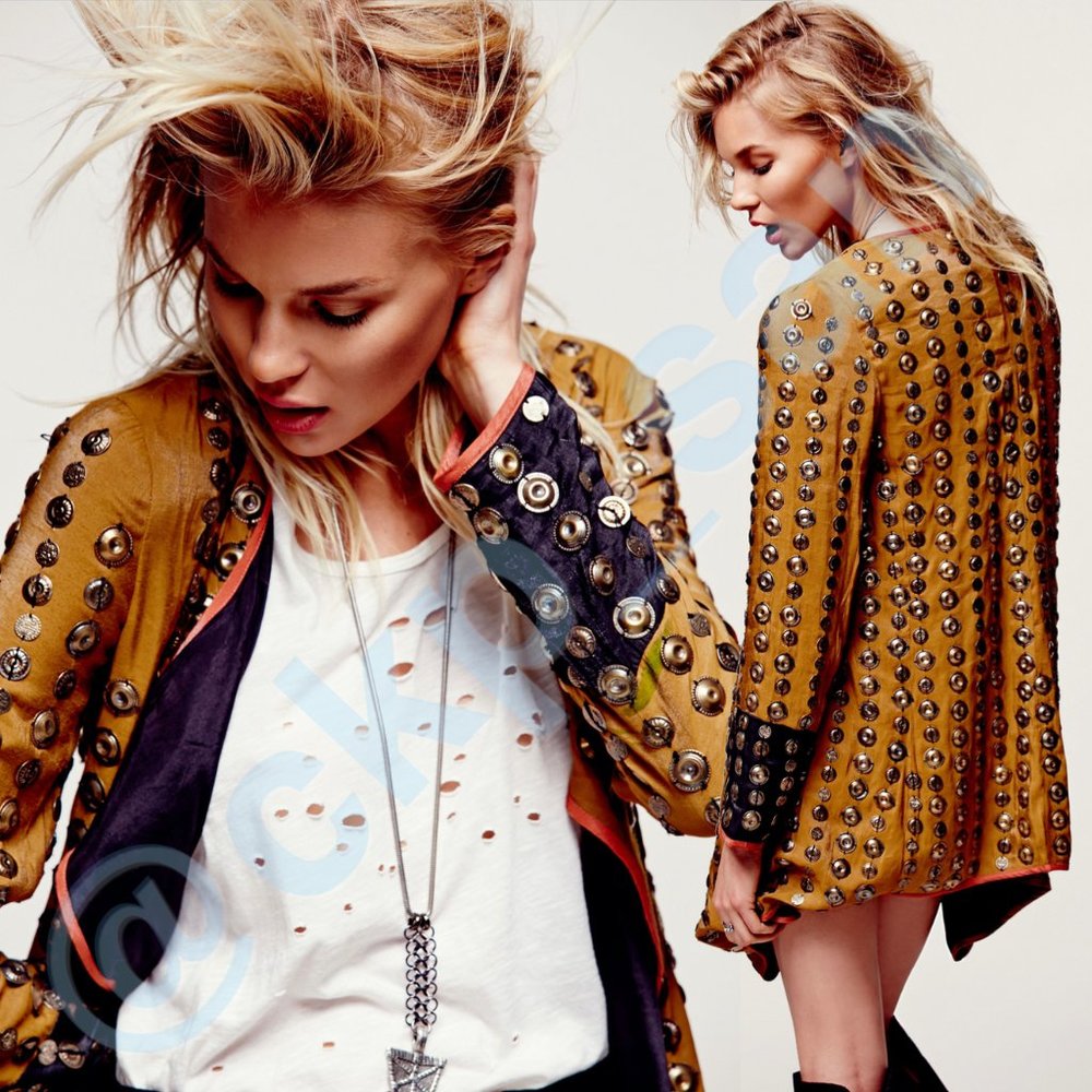 NWT Free People Crossed Coin Jacket Sz L - Picture 2 of 16
